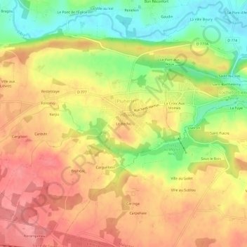 Le Bechis topographic map, elevation, terrain