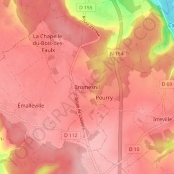 Bromesnil topographic map, elevation, terrain