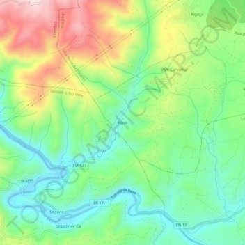 Ribas topographic map, elevation, terrain