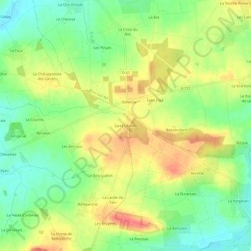 Saint-Charles topographic map, elevation, terrain