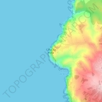 Cape Roca topographic map, elevation, terrain