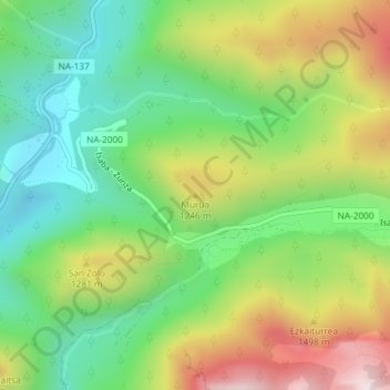 Murua topographic map, elevation, terrain