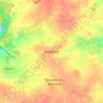 Flancourt topographic map, elevation, terrain