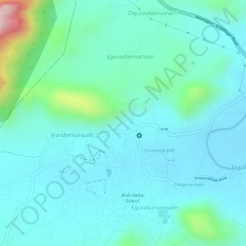 Sliding Rock topographic map, elevation, terrain