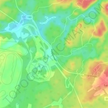 Hällered topographic map, elevation, terrain