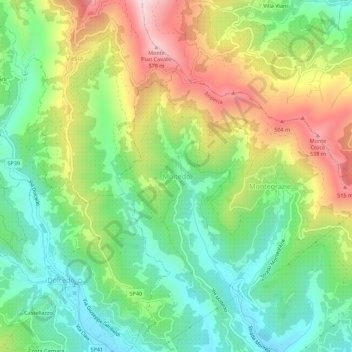 Moltedo topographic map, elevation, terrain