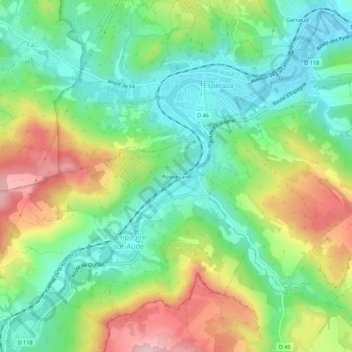Roquecave topographic map, elevation, terrain