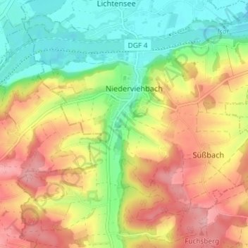 Wocka topographic map, elevation, terrain