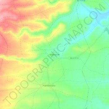 Valdevarnés topographic map, elevation, terrain