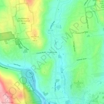 Lovely Street topographic map, elevation, terrain