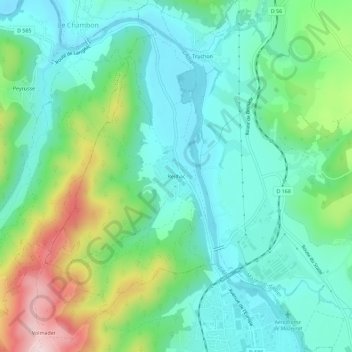 Reilhac topographic map, elevation, terrain
