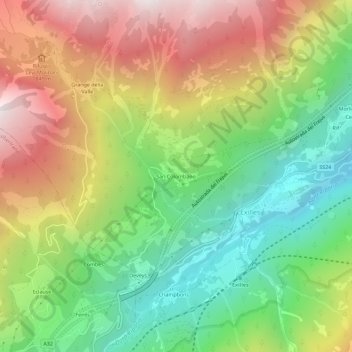 San Colombano topographic map, elevation, terrain