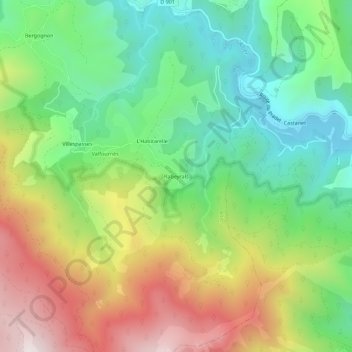 Rabeyrals topographic map, elevation, terrain