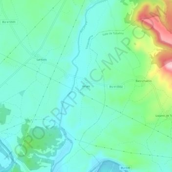 Virués topographic map, elevation, terrain