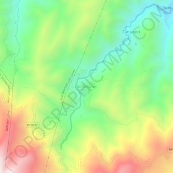 Ait Mhand topographic map, elevation, terrain