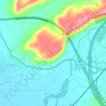 El Castro topographic map, elevation, terrain