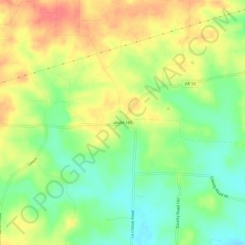 Violet Hill topographic map, elevation, terrain