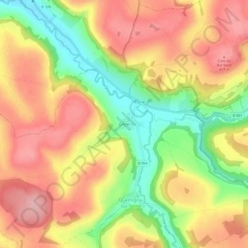Cosne topographic map, elevation, terrain