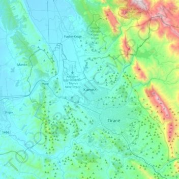Kamez topographic map, elevation, terrain