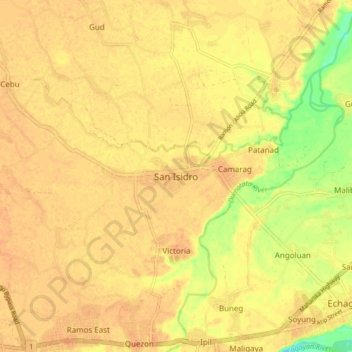 San Isidro topographic map, elevation, terrain