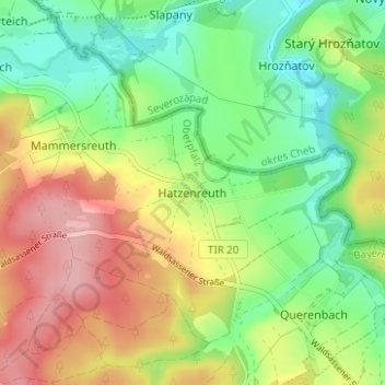 Hatzenreuth topographic map, elevation, terrain