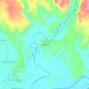 Canaway topographic map, elevation, terrain