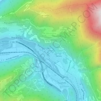 Le Chaix topographic map, elevation, terrain
