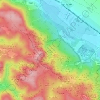 Pilz topographic map, elevation, terrain