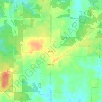 Hartshorn topographic map, elevation, terrain