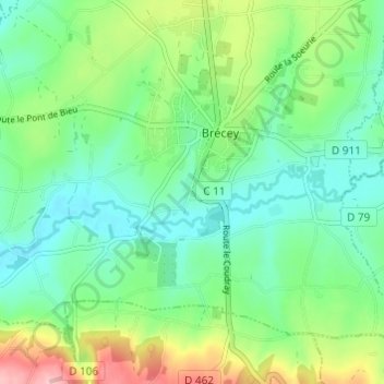 Le Vieux Bourg topographic map, elevation, terrain