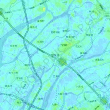 望牛墩 topographic map, elevation, terrain