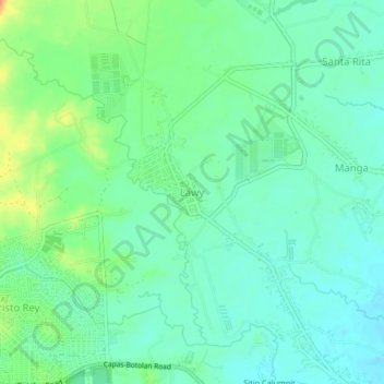 Lawy topographic map, elevation, terrain