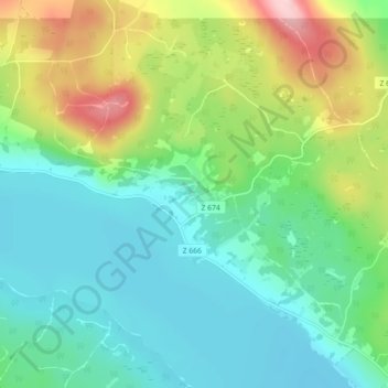 Glösa topographic map, elevation, terrain