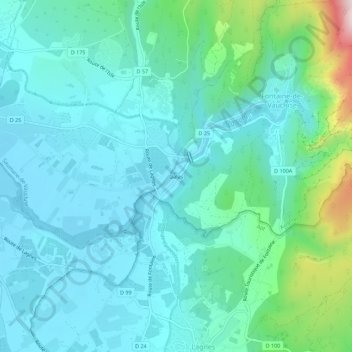 Galas topographic map, elevation, terrain