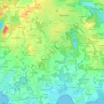 Le Rhun topographic map, elevation, terrain
