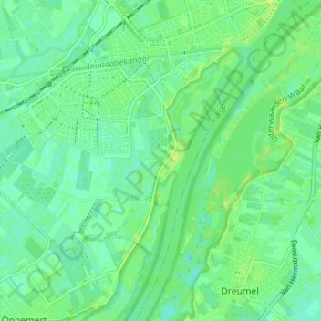 Passewaaij topographic map, elevation, terrain