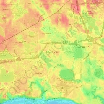 Eden Prairie topographic map, elevation, terrain