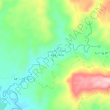 Talang Rami topographic map, elevation, terrain