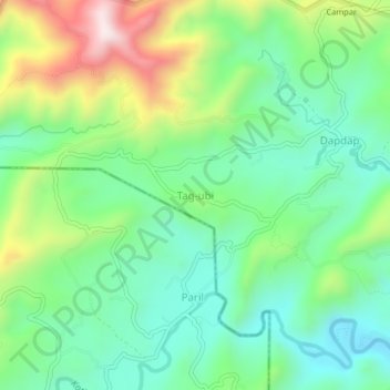 Tag-ubi topographic map, elevation, terrain