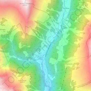 Berg topographic map, elevation, terrain