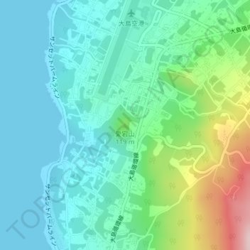 Mount Atago topographic map, elevation, terrain