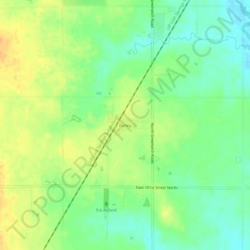 Furley topographic map, elevation, terrain