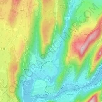 Chaléa topographic map, elevation, terrain