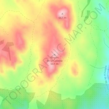 Virgen de la Cabeza topographic map, elevation, terrain