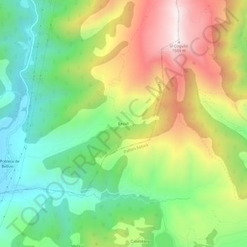 Envall topographic map, elevation, terrain