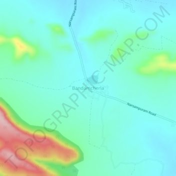 Bandamcherla topographic map, elevation, terrain