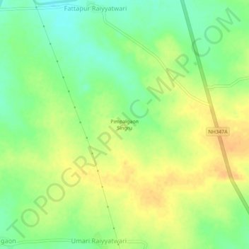 Pimpalgaon Singru topographic map, elevation, terrain