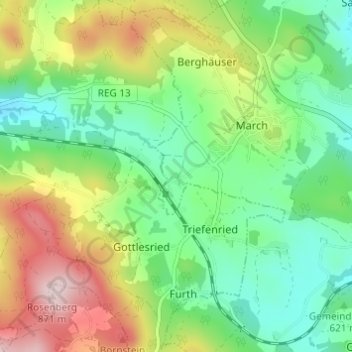 Edhof topographic map, elevation, terrain