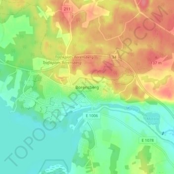 Borensberg topographic map, elevation, terrain
