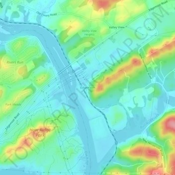 Edgemoor topographic map, elevation, terrain